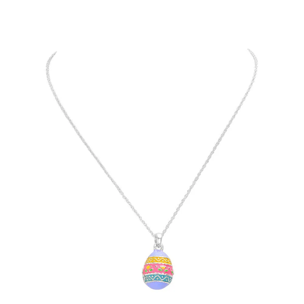 Enamel Easter Egg Pendant Necklace