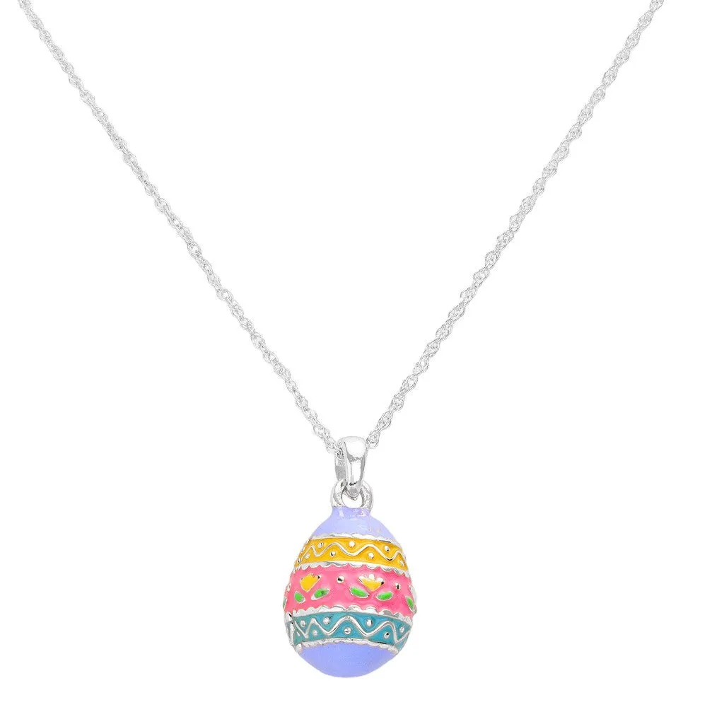 Enamel Easter Egg Pendant Necklace