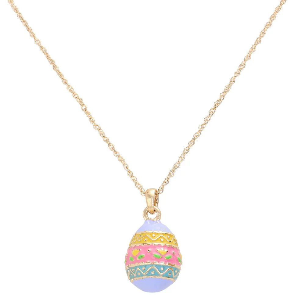 Enamel Easter Egg Pendant Necklace