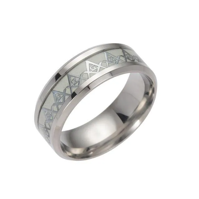 Freemason Luxury Silver Ring with Gold Plated Design