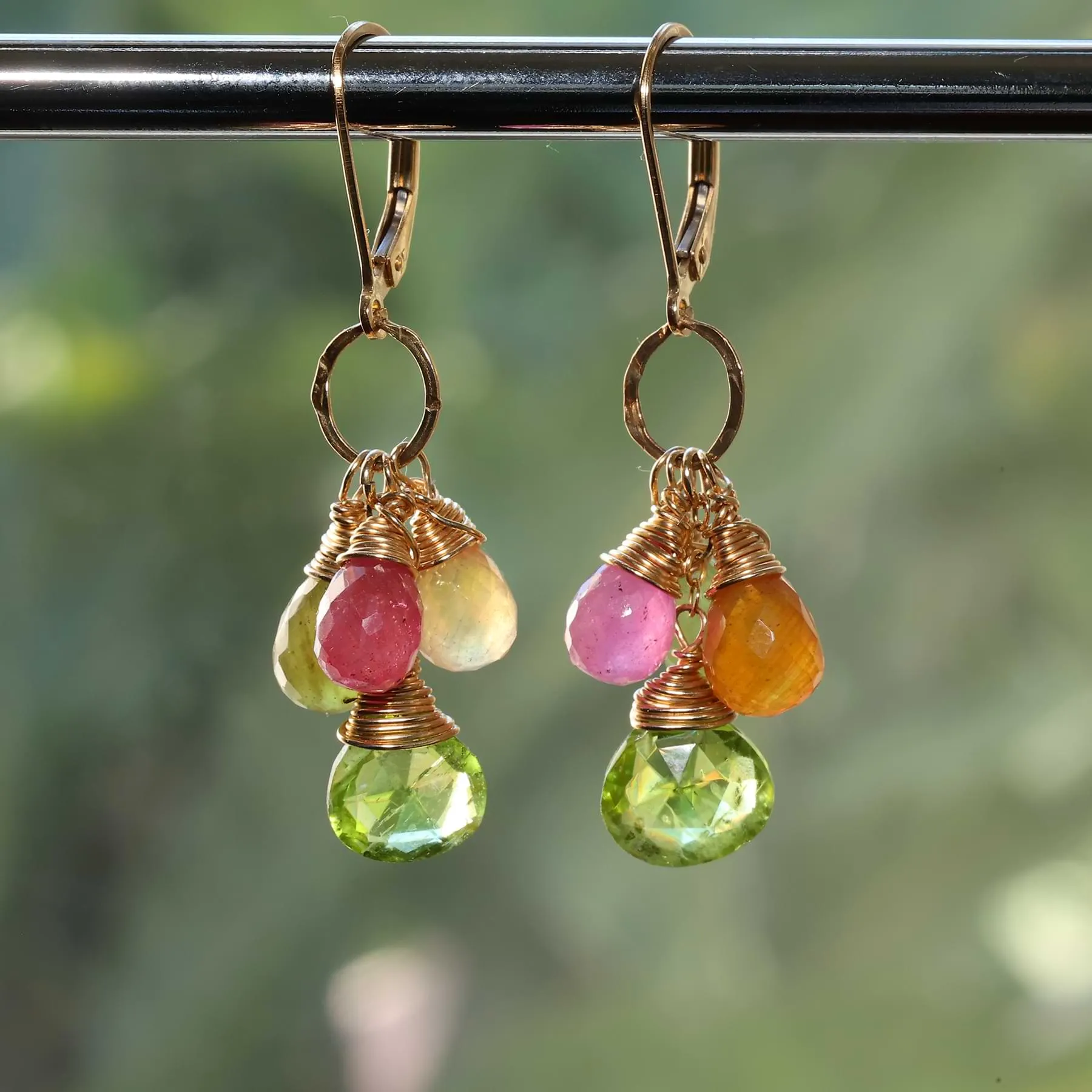 Fruit Pop - Peridot and Sapphire Cluster Earrings