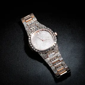 Full CZ diamond large dial calendar watch