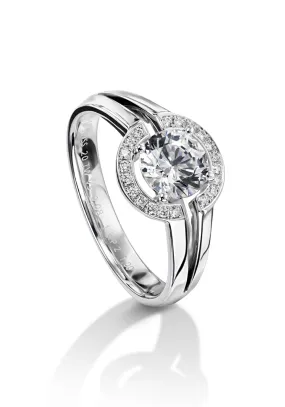 Furrer Jacot Lucienne Semi-Mount Bezel Diamond Halo Ring