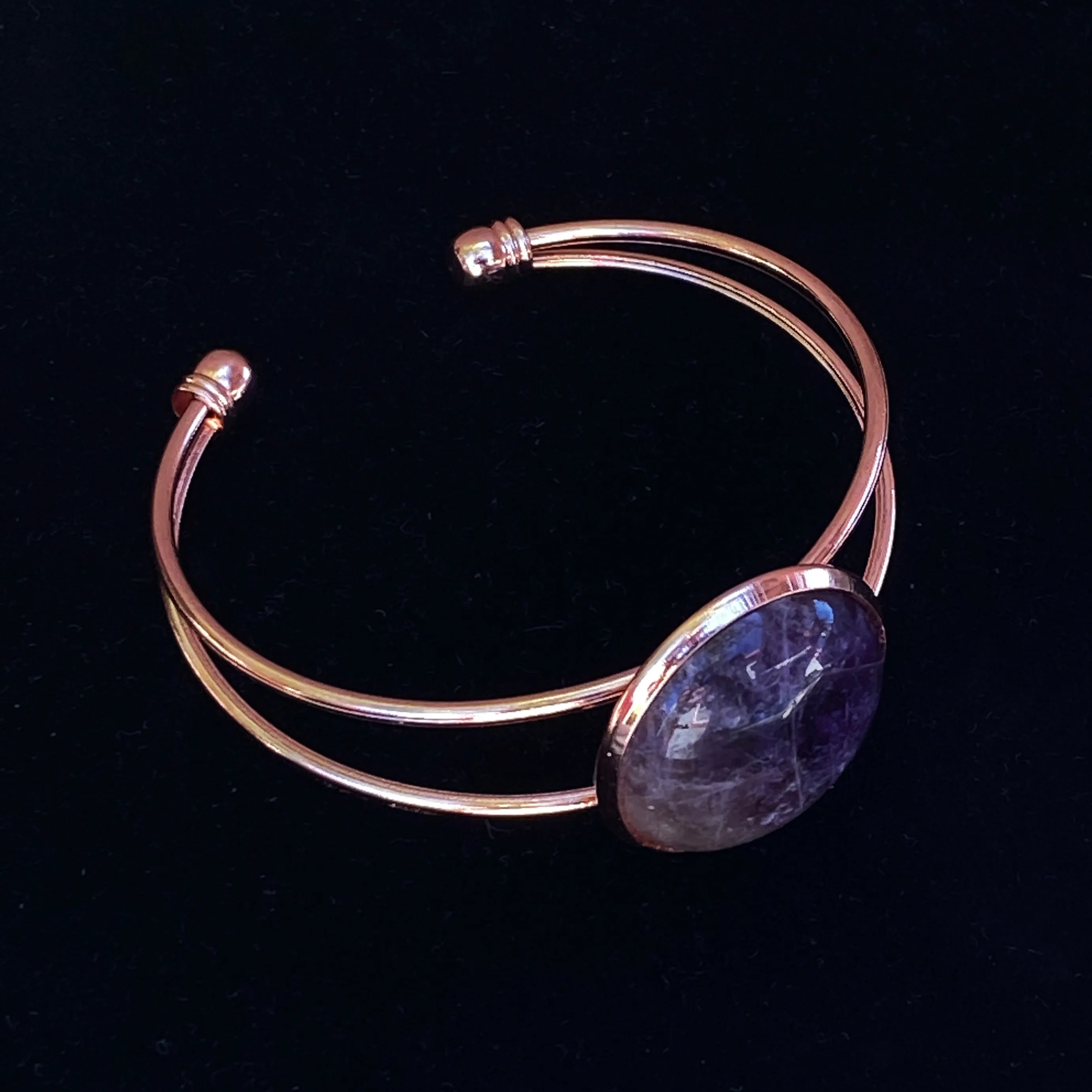 Gemstone rosegold Cuff Bracelets