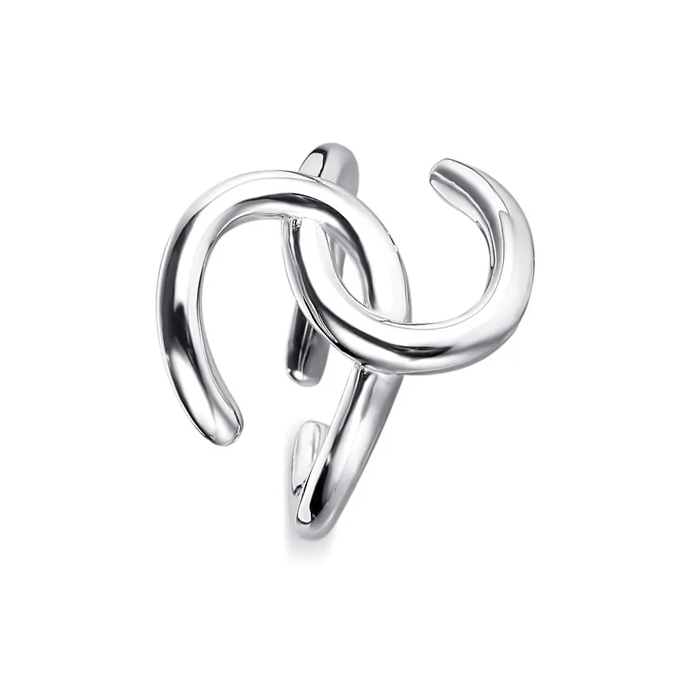 Geometric Knot Silver Wrap Band Ring