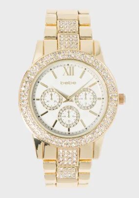 Gold Crystal Bezel Watch