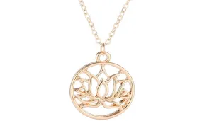 Good Karma Buddha Lotus Pendant Necklace For Women