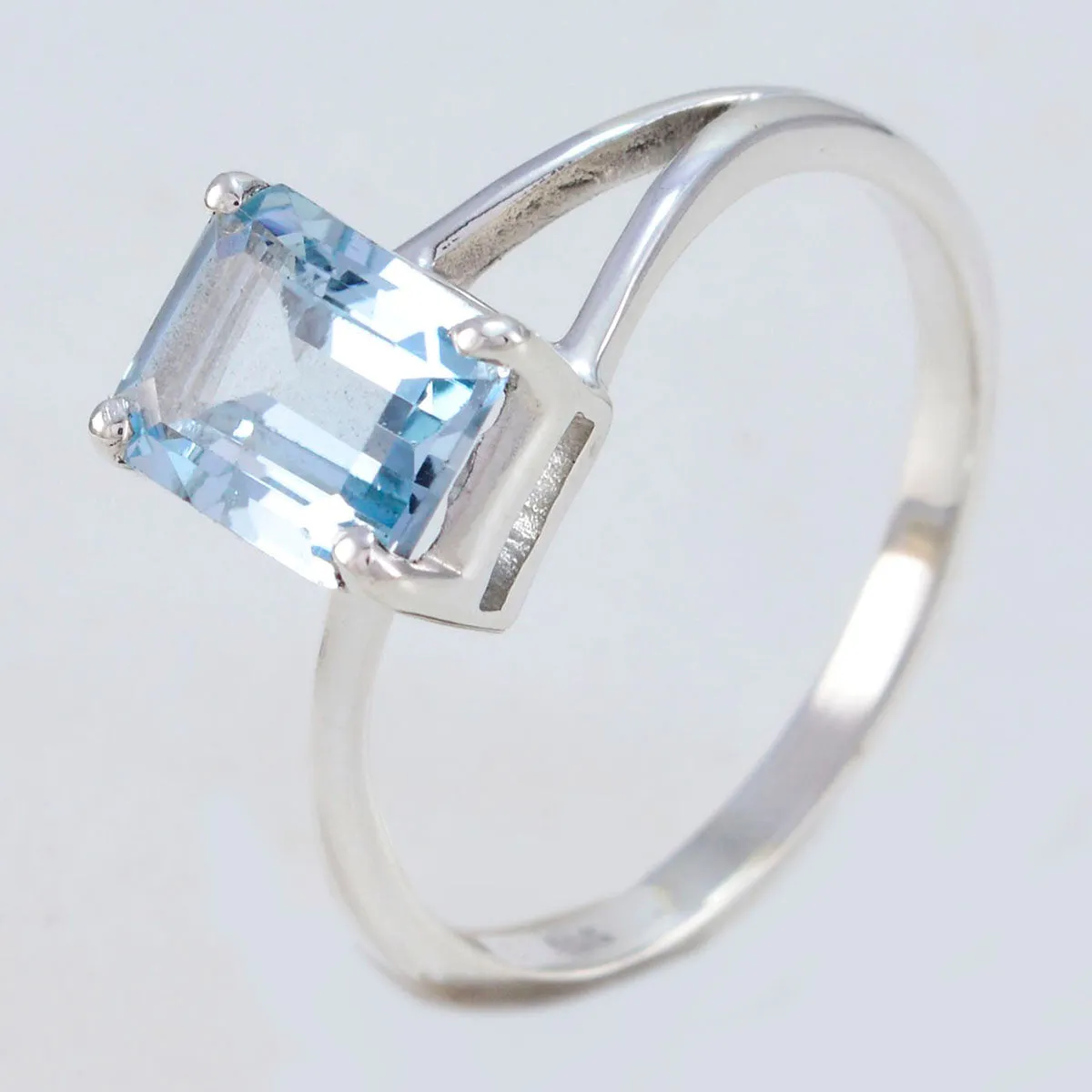 Good Stone Blue Topaz Solid Silver Ring Jewelry Stores In The Mall