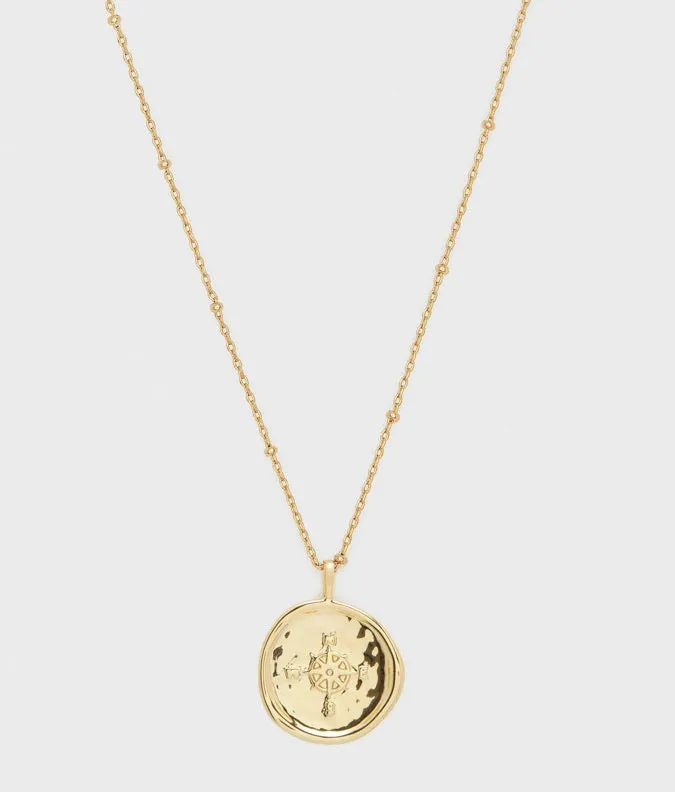 Gorjana Compass Coin Necklace (gold)