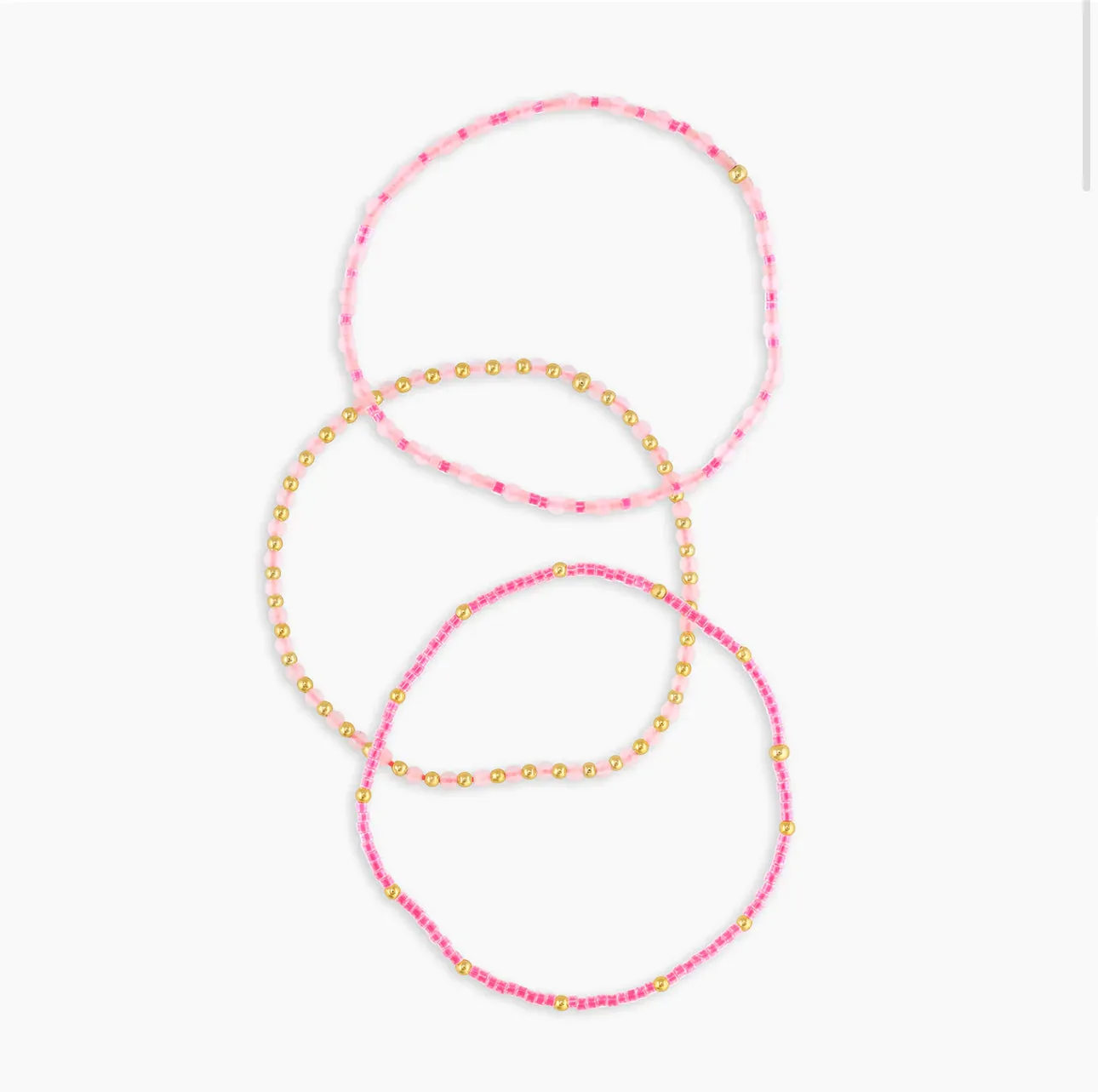 Gorjana Poppy Gem Bracelet Set (Rose Quartz)