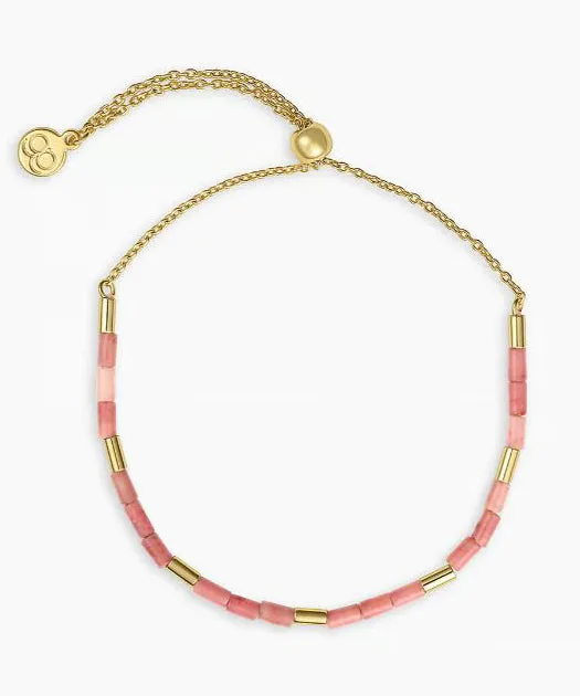 Gorjana Tatum Power Gemstone Bracelet - Rhodochrosite/Gold