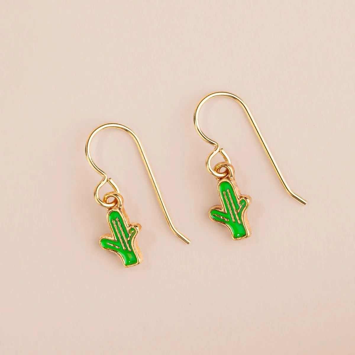 Green Cactus Earrings