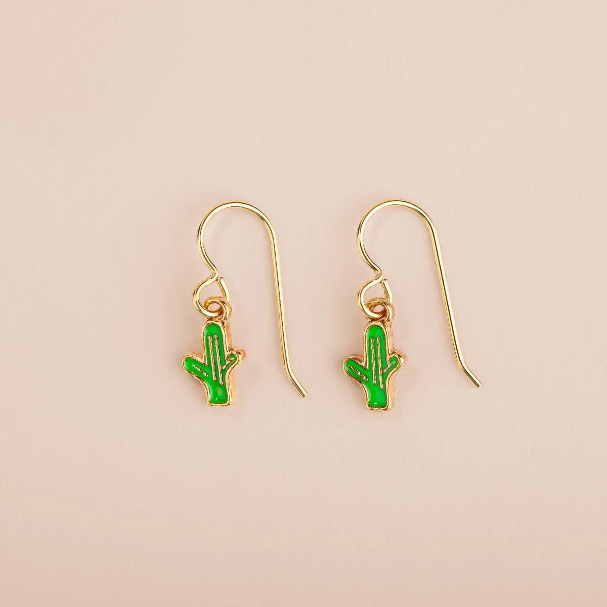 Green Cactus Earrings