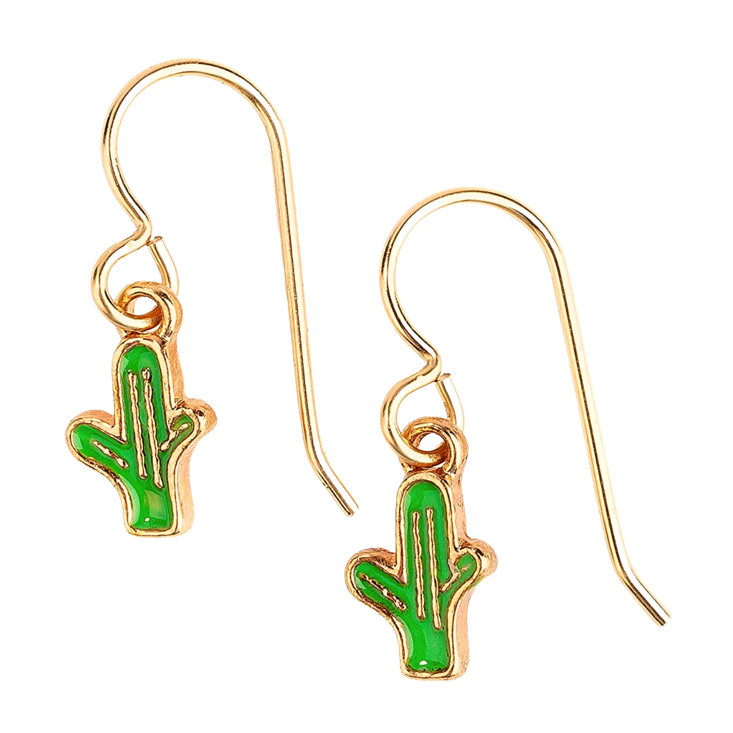 Green Cactus Earrings