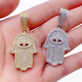 Hamsa Hand Iced out Pendant