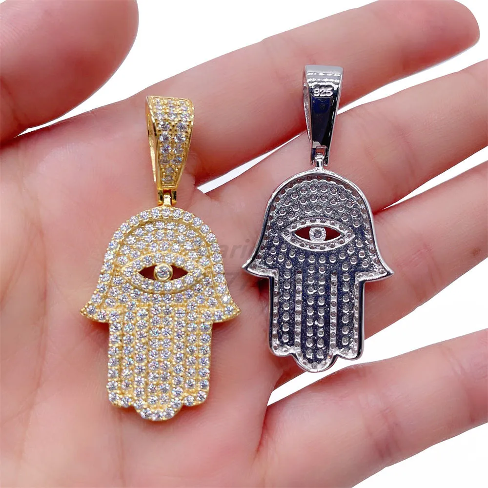 Hamsa Hand Iced out Pendant