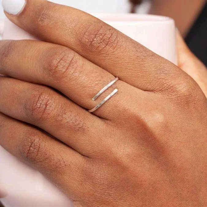 Hand-Hammered Sterling Silver Wrap Ring