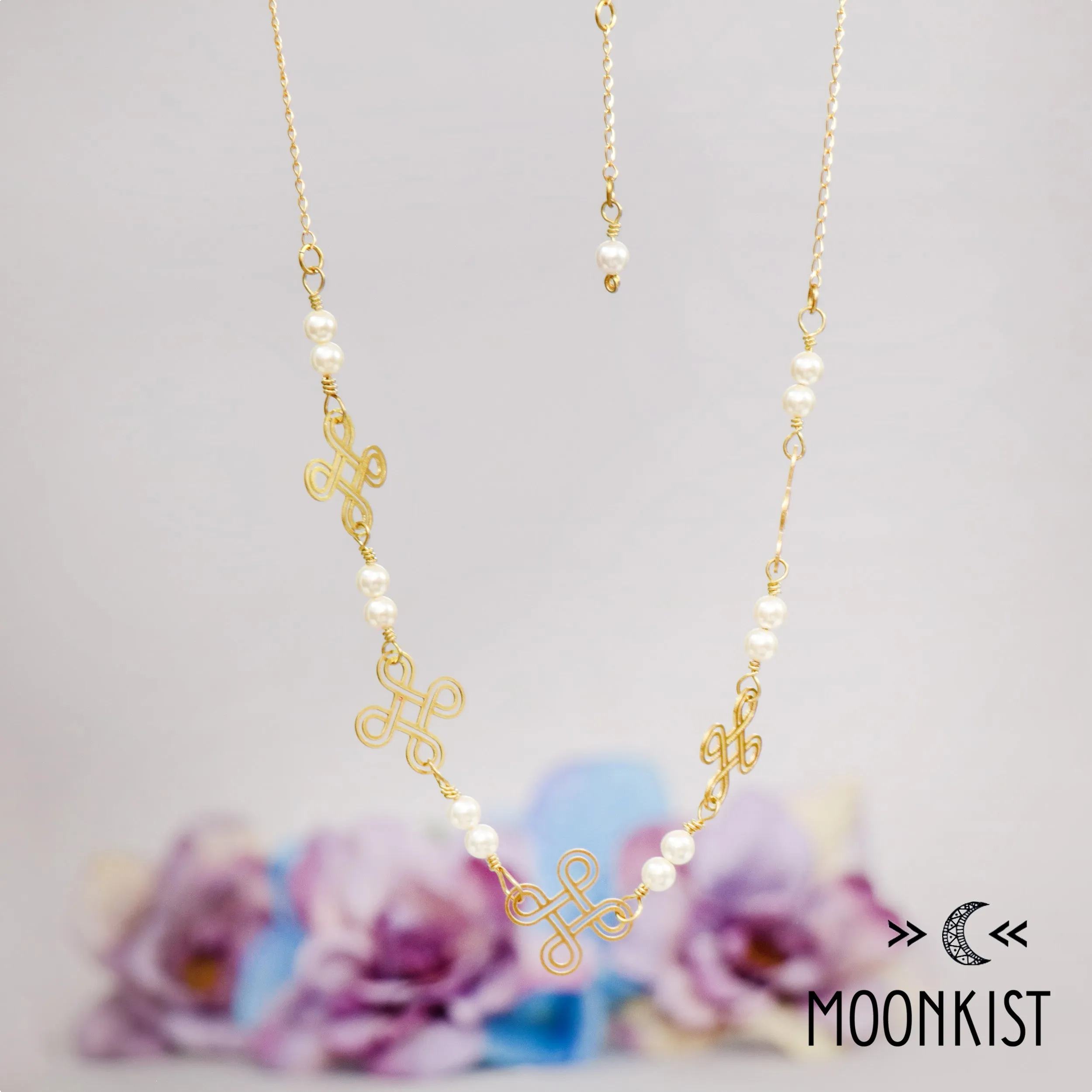 Handmade Pearl and Celtic Link Necklace | Moonkist Designs