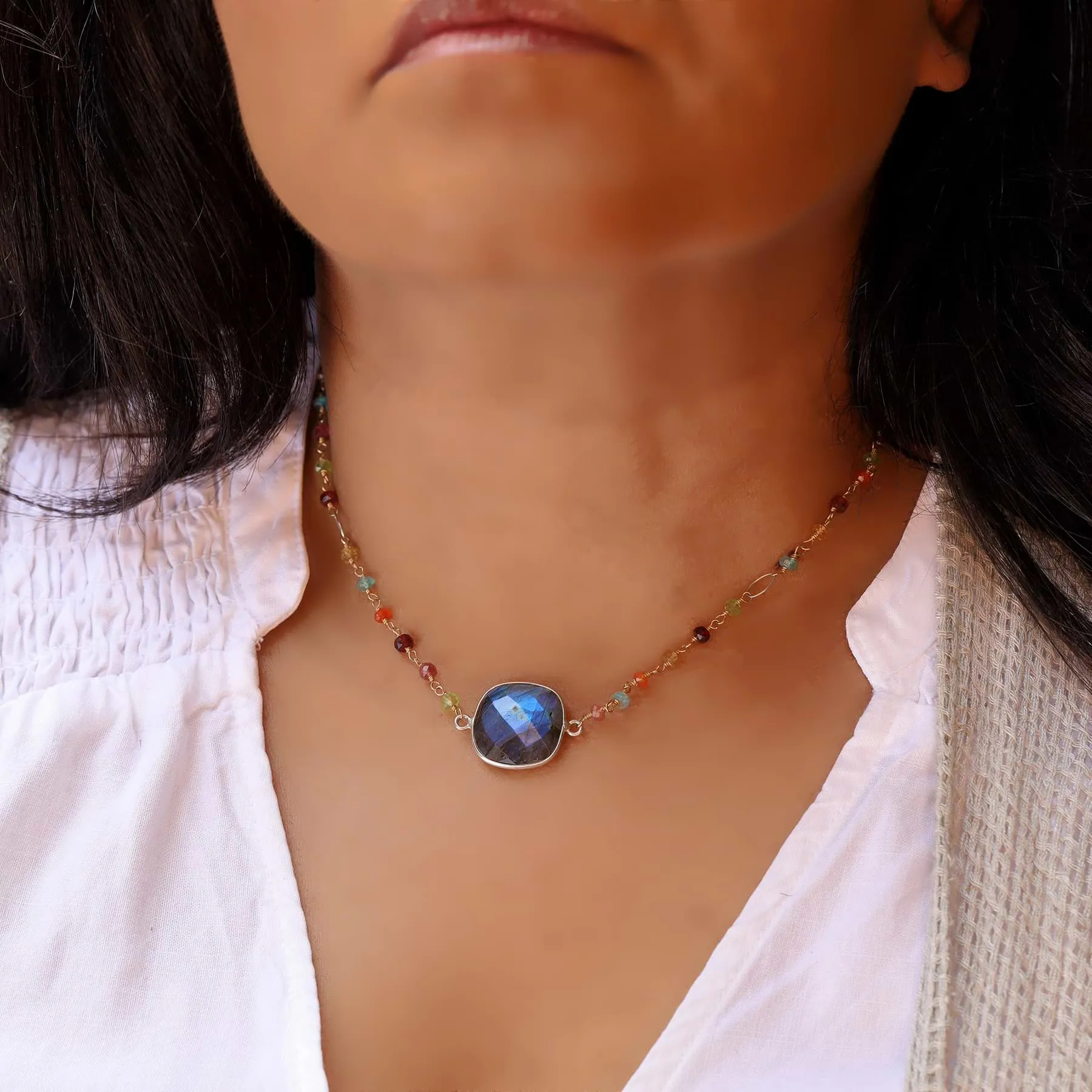 Harlequin - Labradorite Multi-Gemstone Necklace