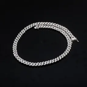 Hip Hop 8mm White Copper Cuban Diamond Chain Bracelet