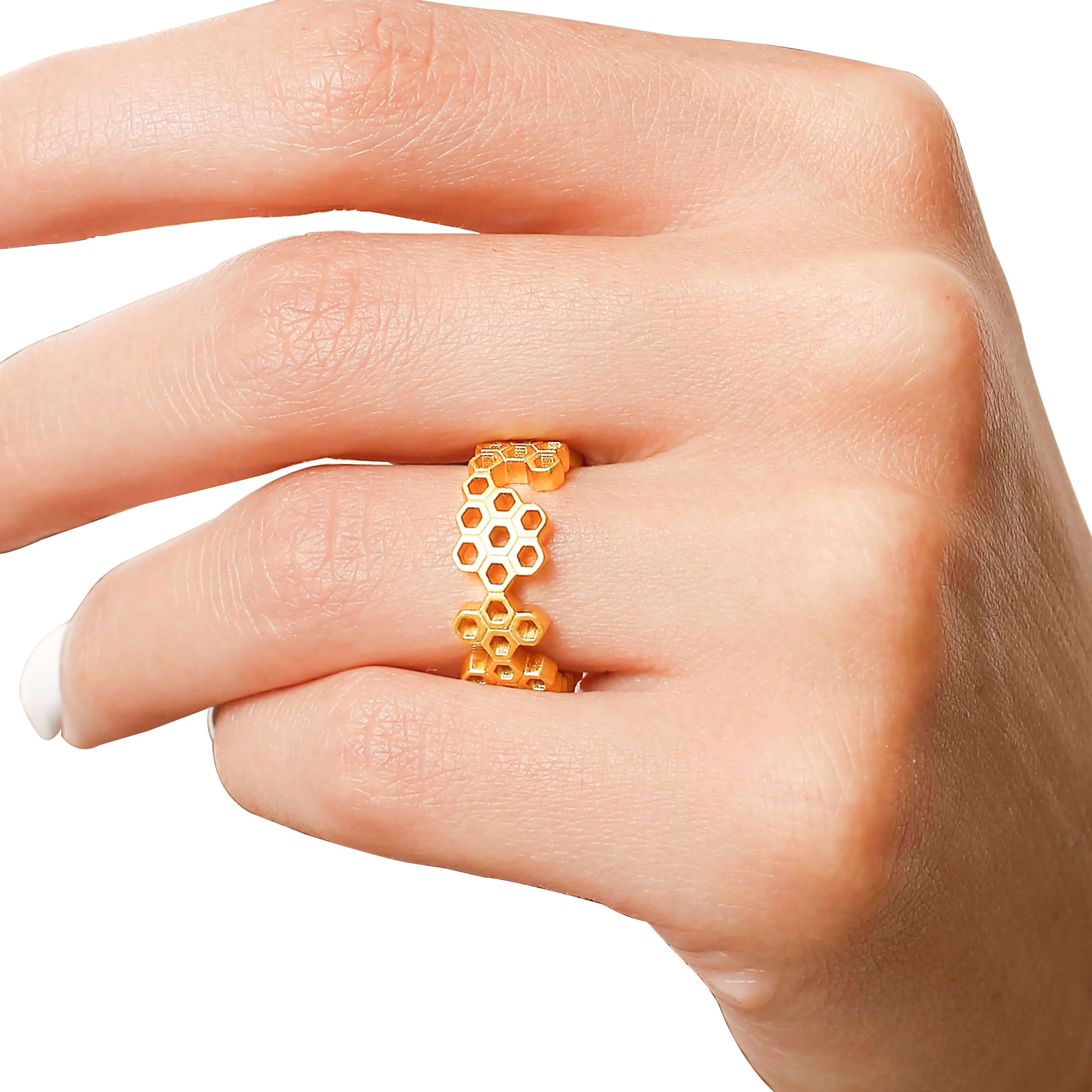 Honeycomb Band Ring Life With MaK’s Honeycomb Bee Kind Jewelry Collection