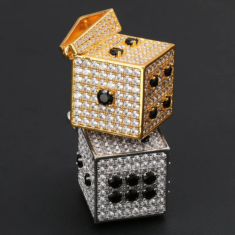 Iced Out Dice Pendant