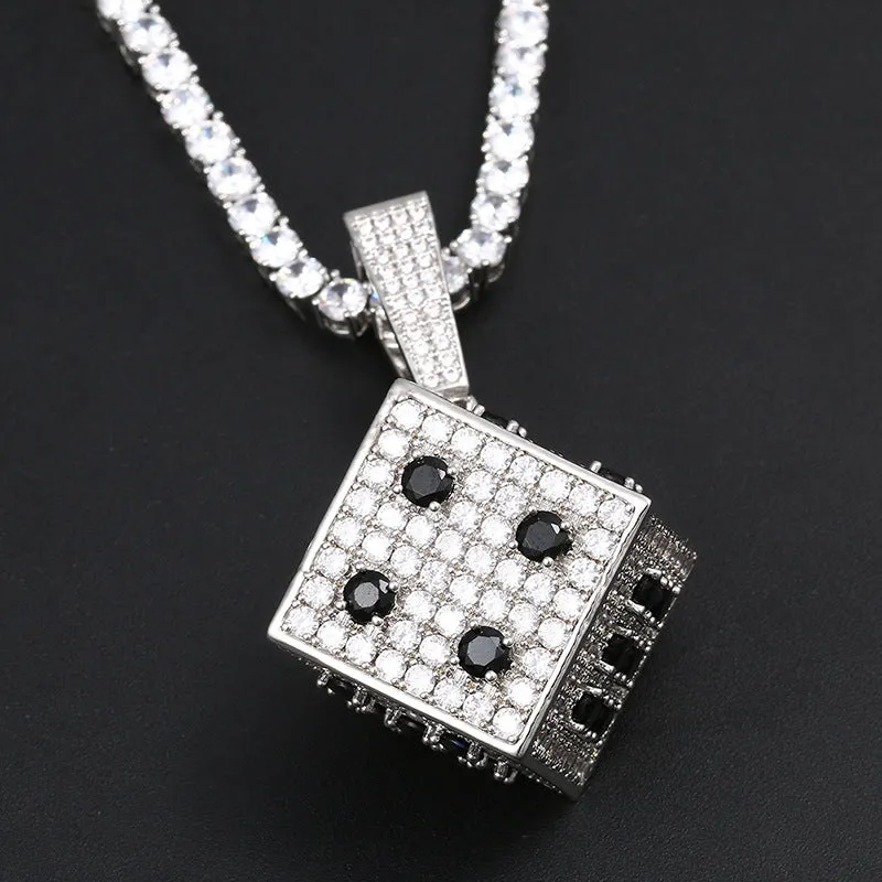 Iced Out Dice Pendant