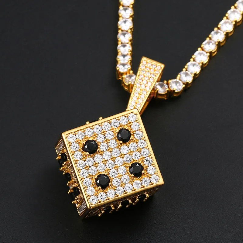 Iced Out Dice Pendant