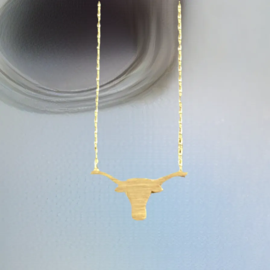 Karen Matte Gold Longhorn Necklace