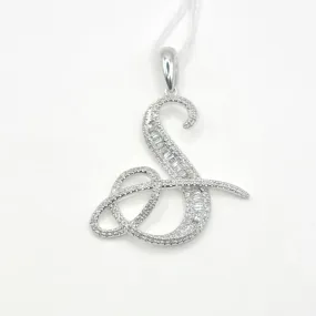 Letter S Diamond Pendant 14K