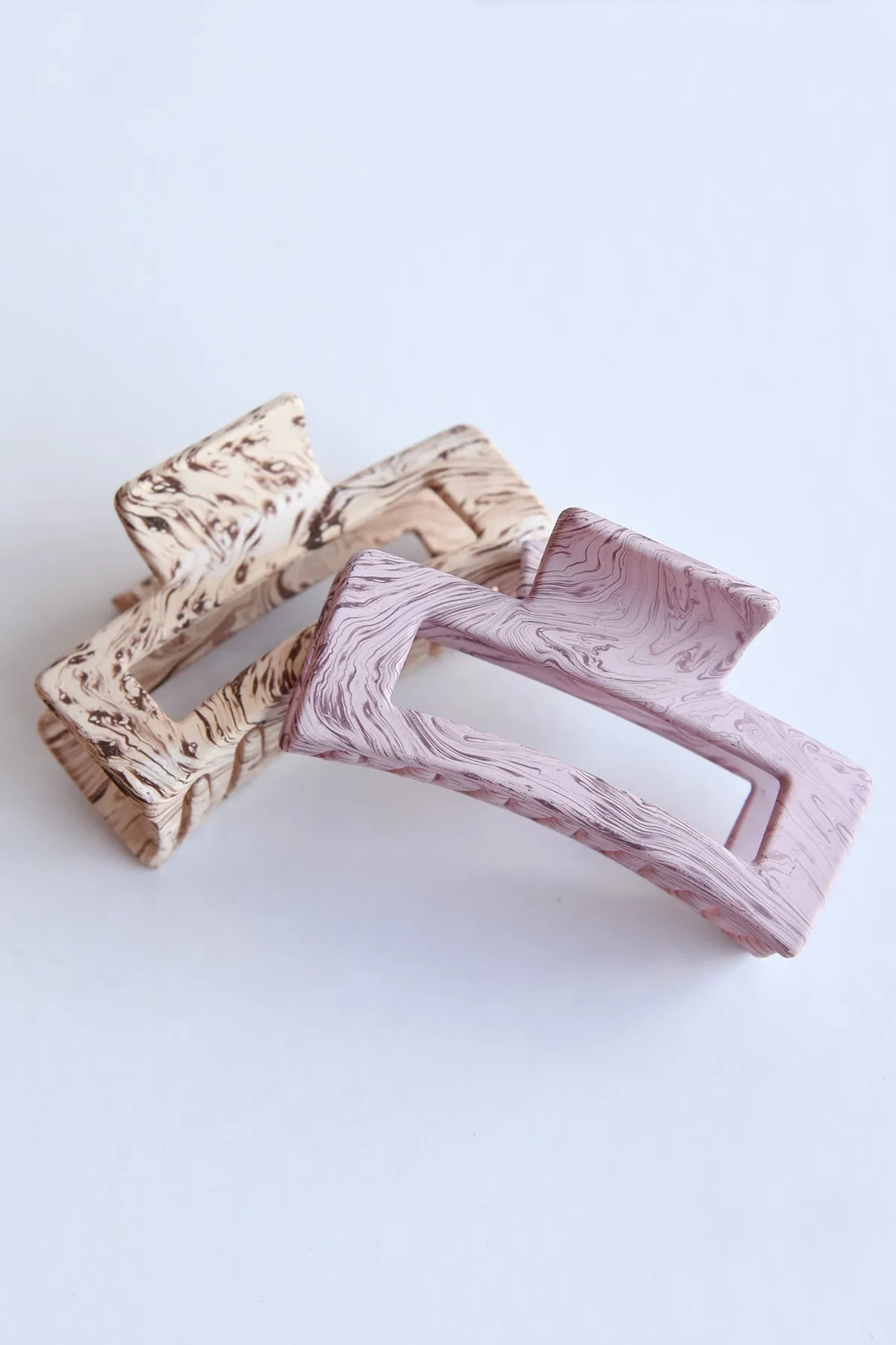 MATTE HAIR CLIP -MARBLE