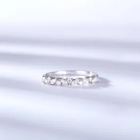 Moissanite Half Eternity Round and Marquise Cut 14K Wedding/Stacking Ring in Yellow Gold, White Gold, RoseGold Pre-Order 3-4 weeks