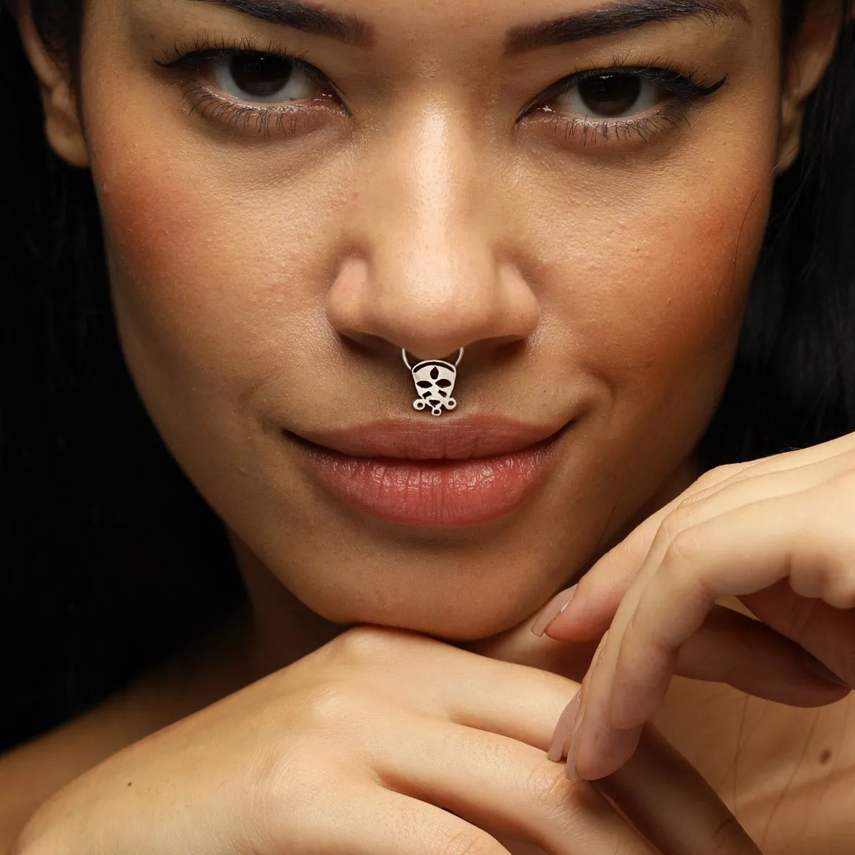 Monkey Sterling Silver Septum Nose Pin