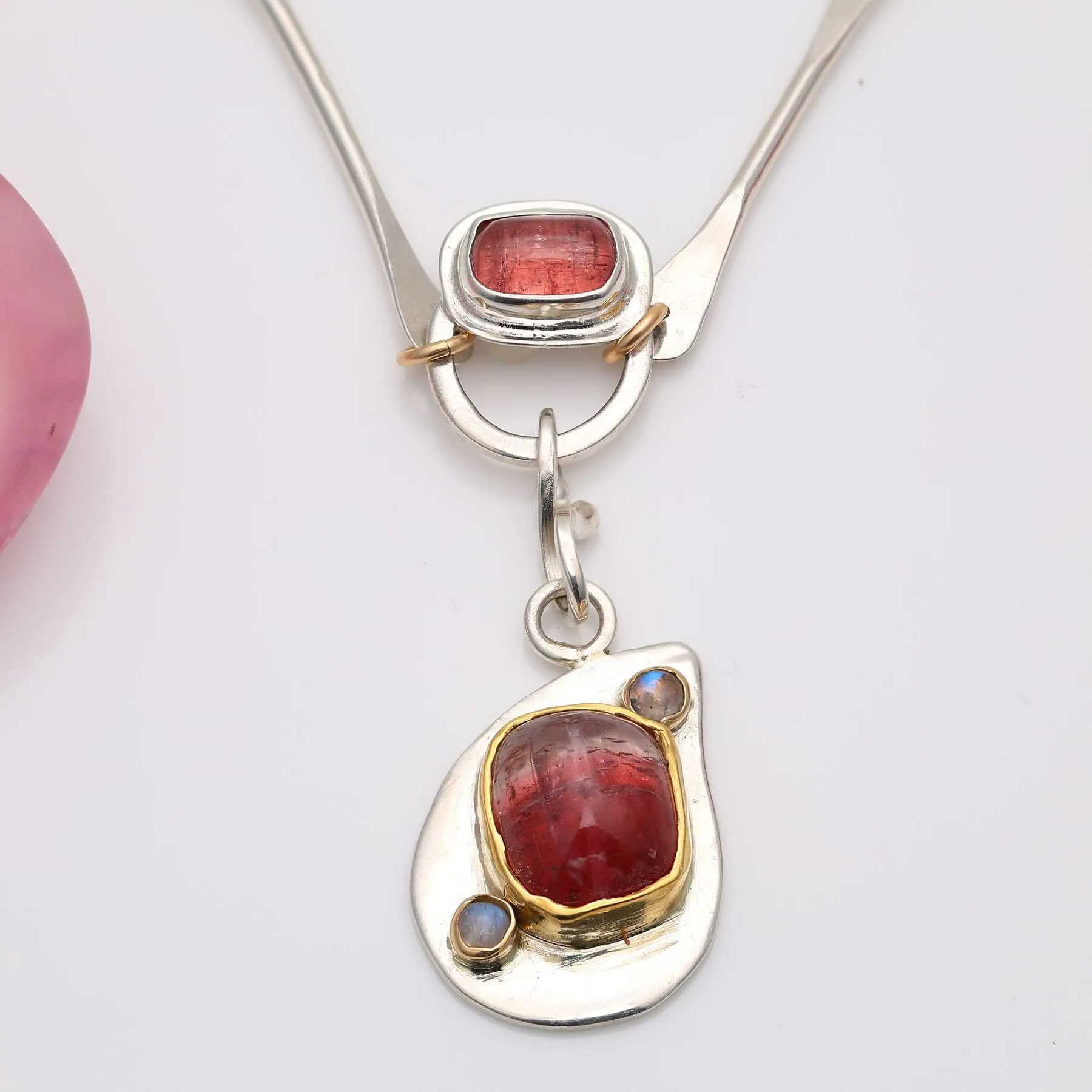 My Way - Pink Tourmaline Silver Necklace