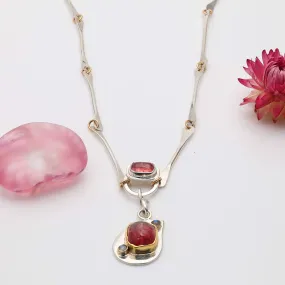 My Way - Pink Tourmaline Silver Necklace