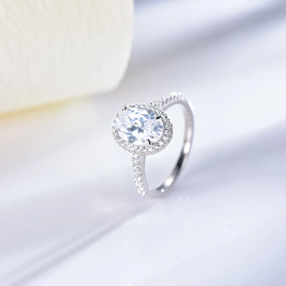 Oval Cut Luxury Women Engagement Ring Promise Ring