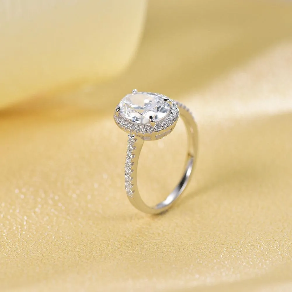 Oval Cut Luxury Women Engagement Ring Promise Ring