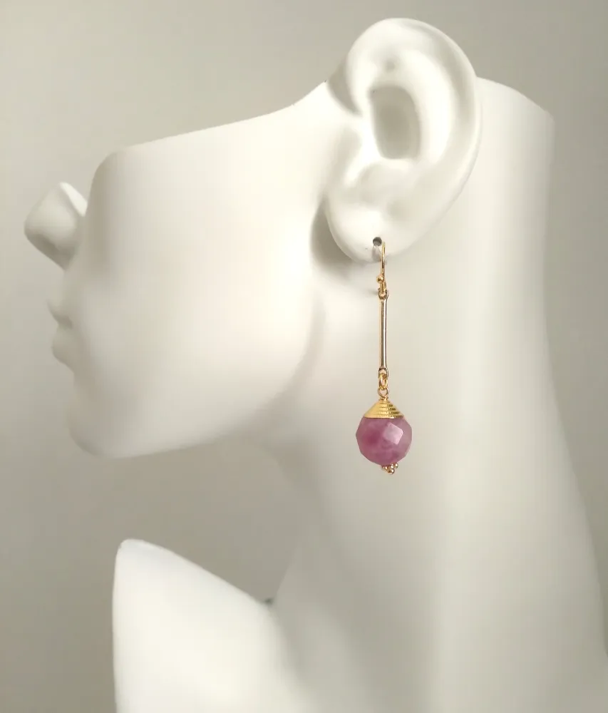 Pastel Pop Single Gem Drop Hook Earrings