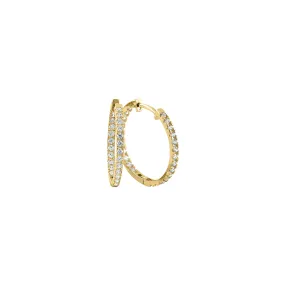 Pave Diamond hoops - 14K Gold