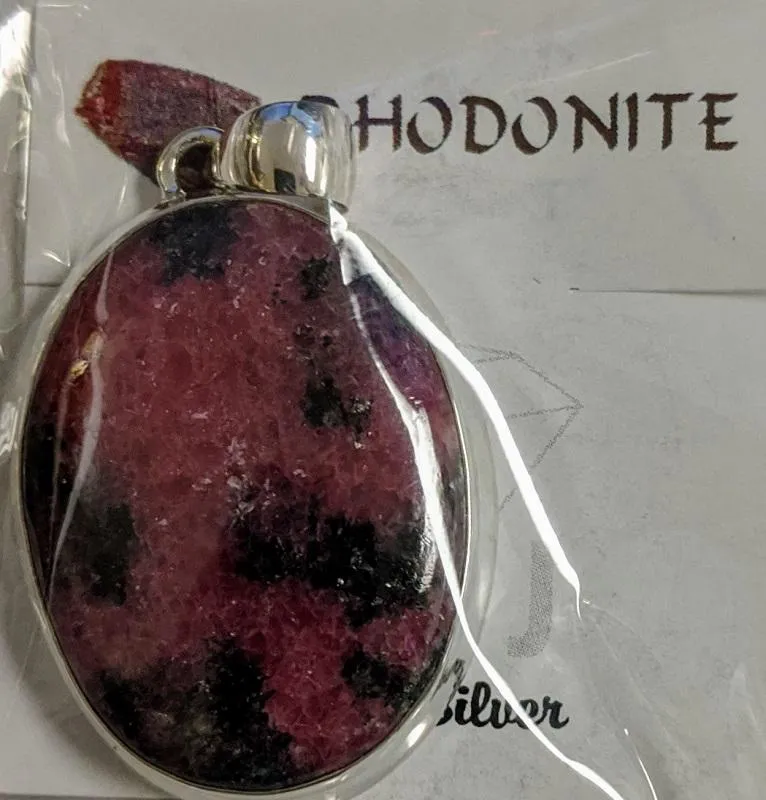 Pendant, Rhodonite