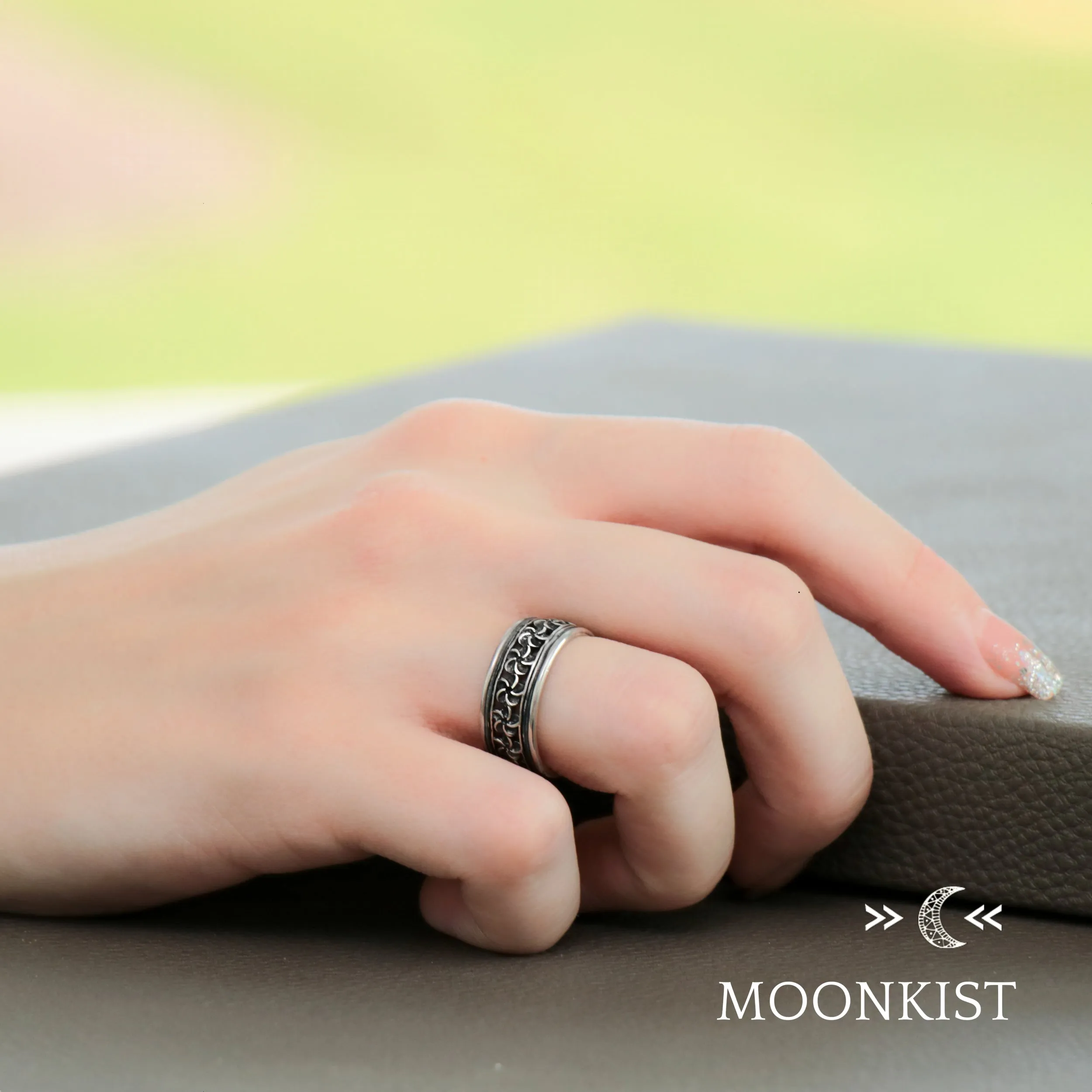 Periwinkle Flower Wedding Ring Set | Moonkist Designs