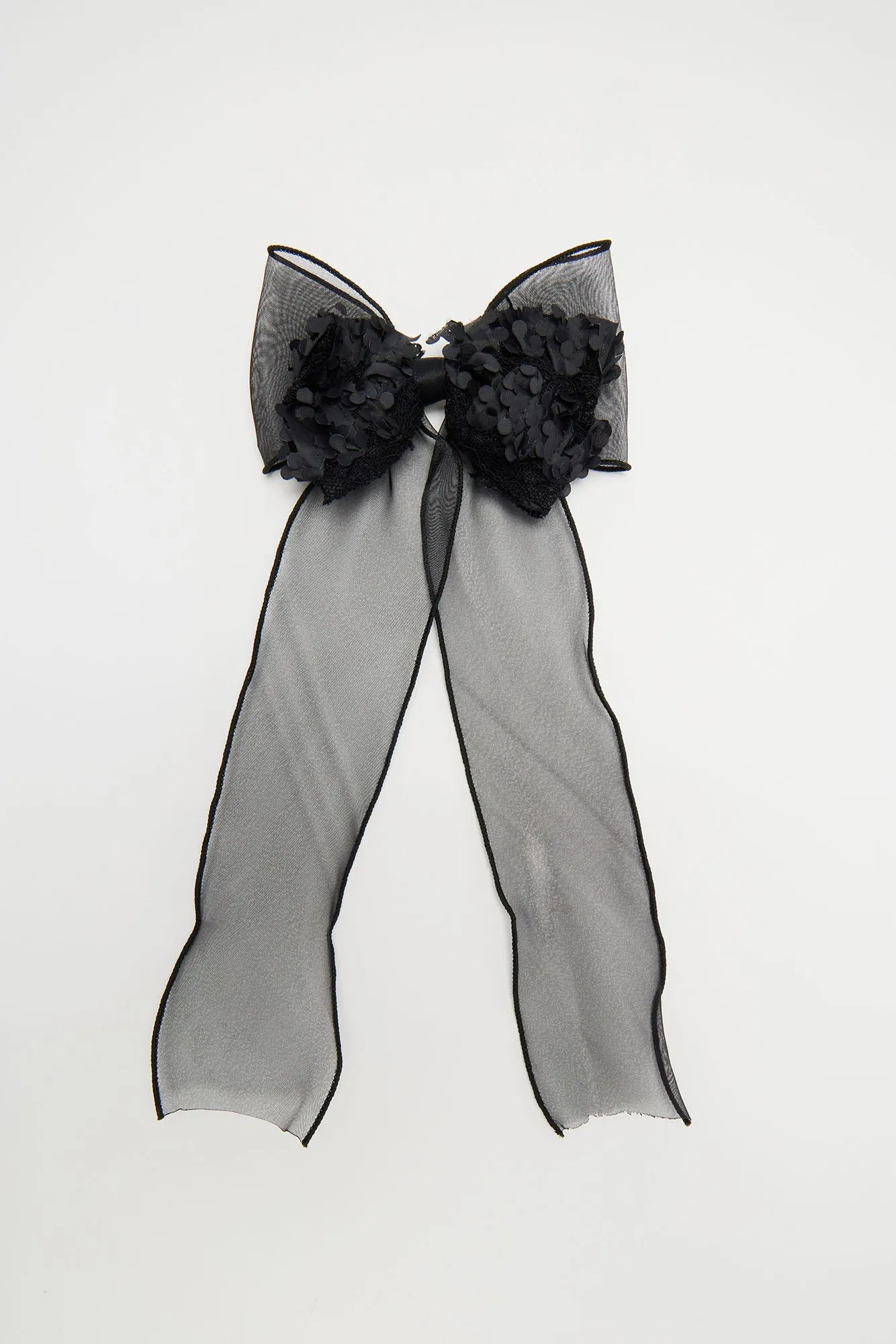 Pretty Please Bow Hair Clip - Black