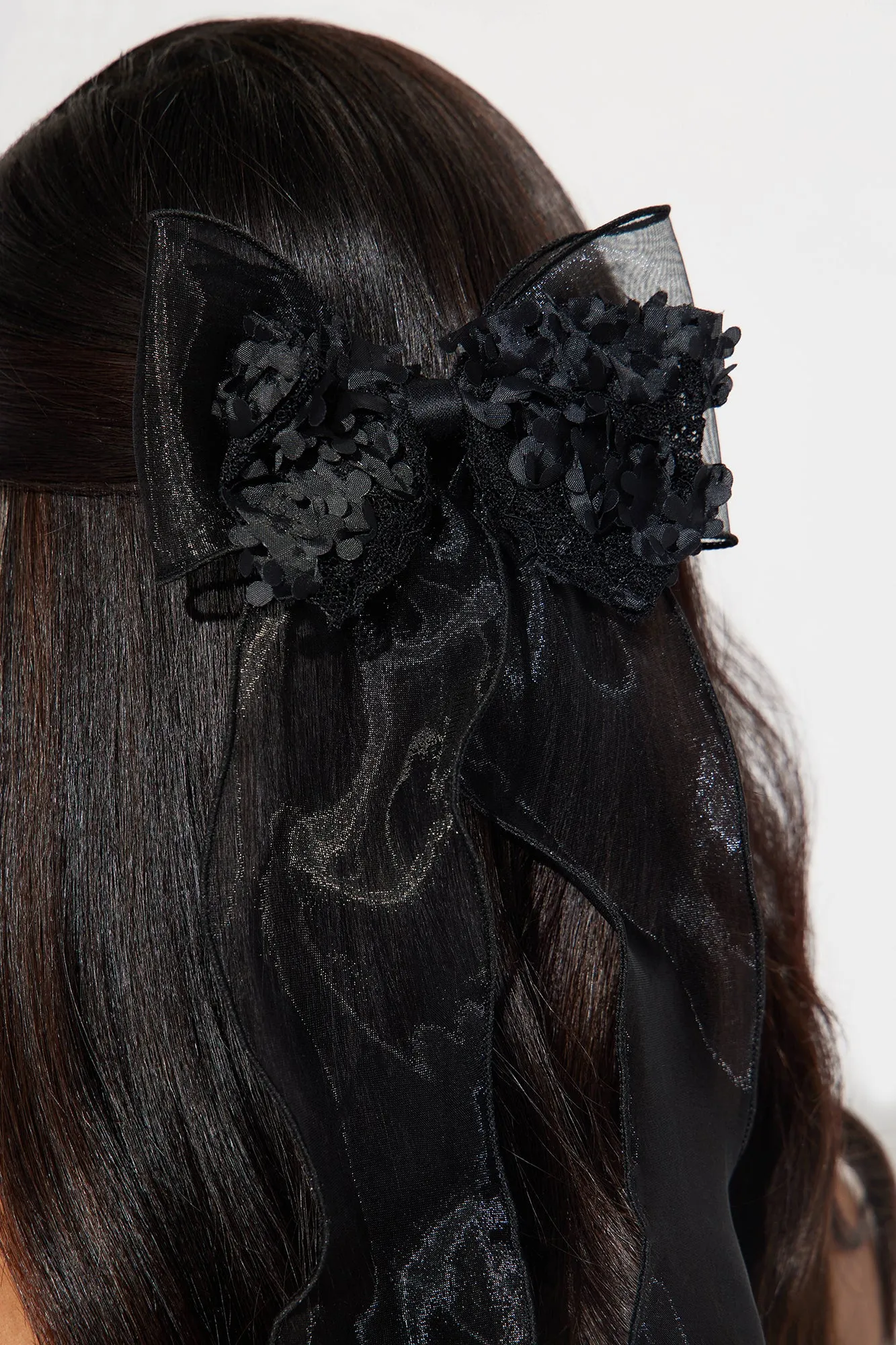 Pretty Please Bow Hair Clip - Black