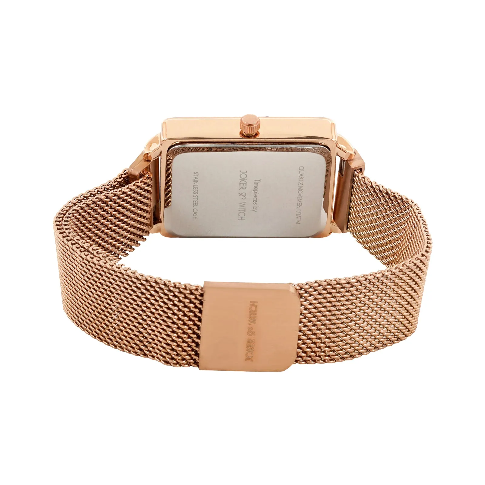 Quad MOP White Dial Rosegold Magnetic Mesh Strap Watch