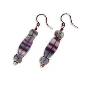 Rainbow Fluorite and Copper Earrings