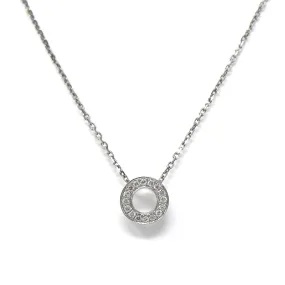 Ring of Diamonds Pendant Necklace in 14K White Gold