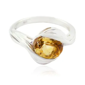 Riyo Classy Gems Citrine 925 Silver Rings Silver Spoon Jewelry