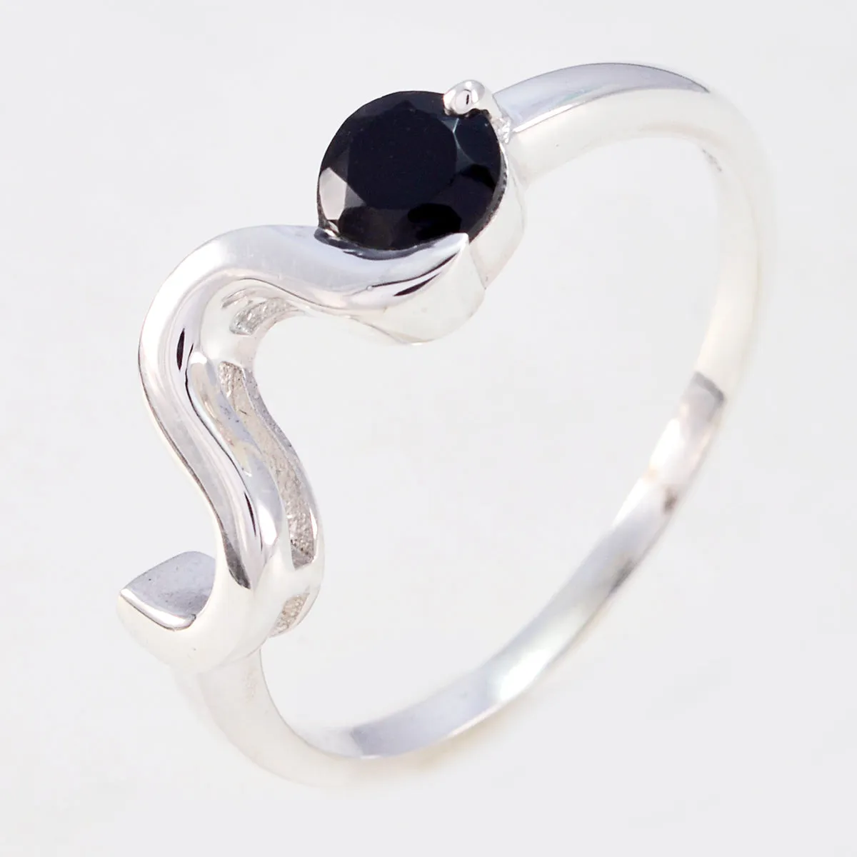 Riyo Delicate Gem Black Onyx 925 Silver Rings Indian Jewelry Stores