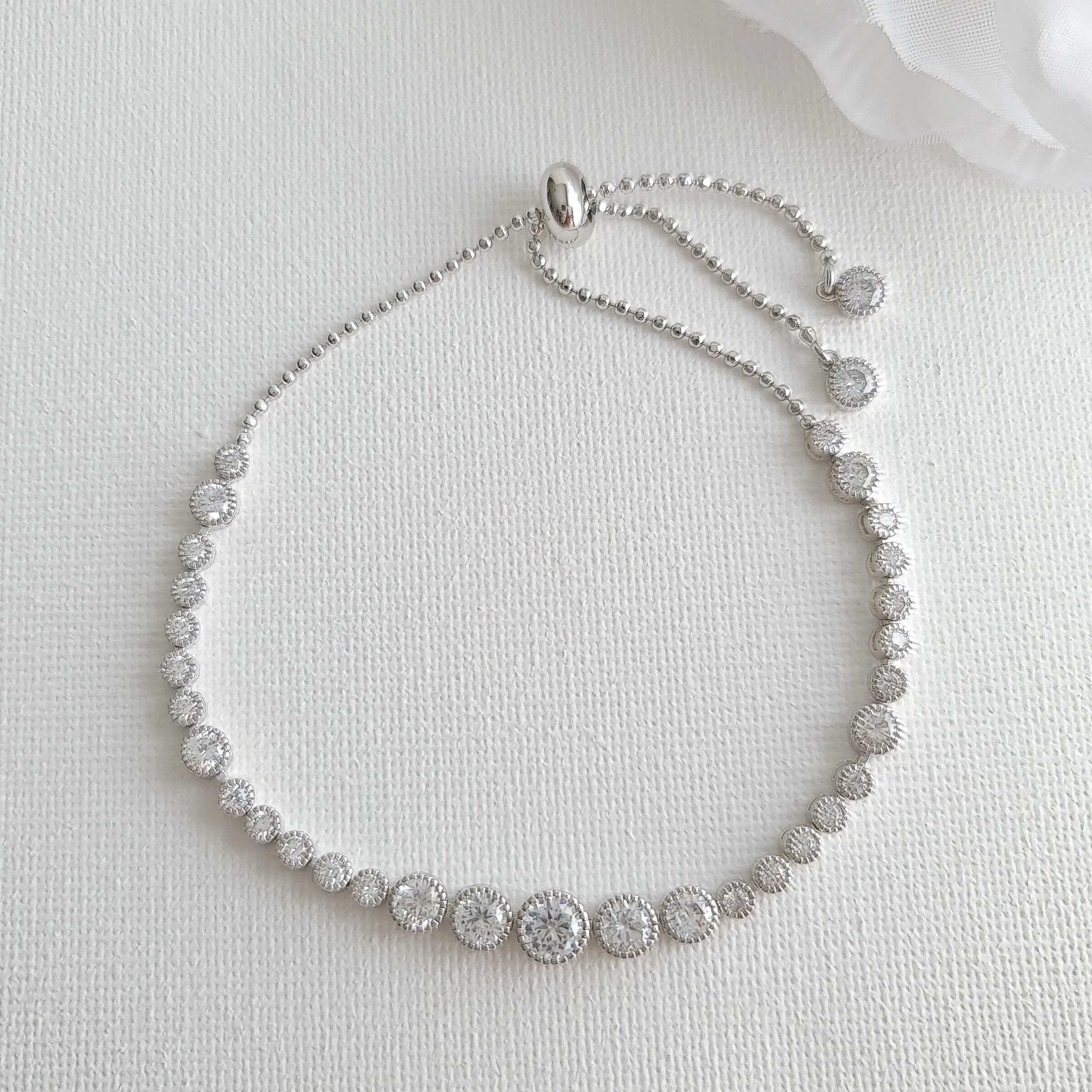 Round Crystal Bridal Bracelet- Zara