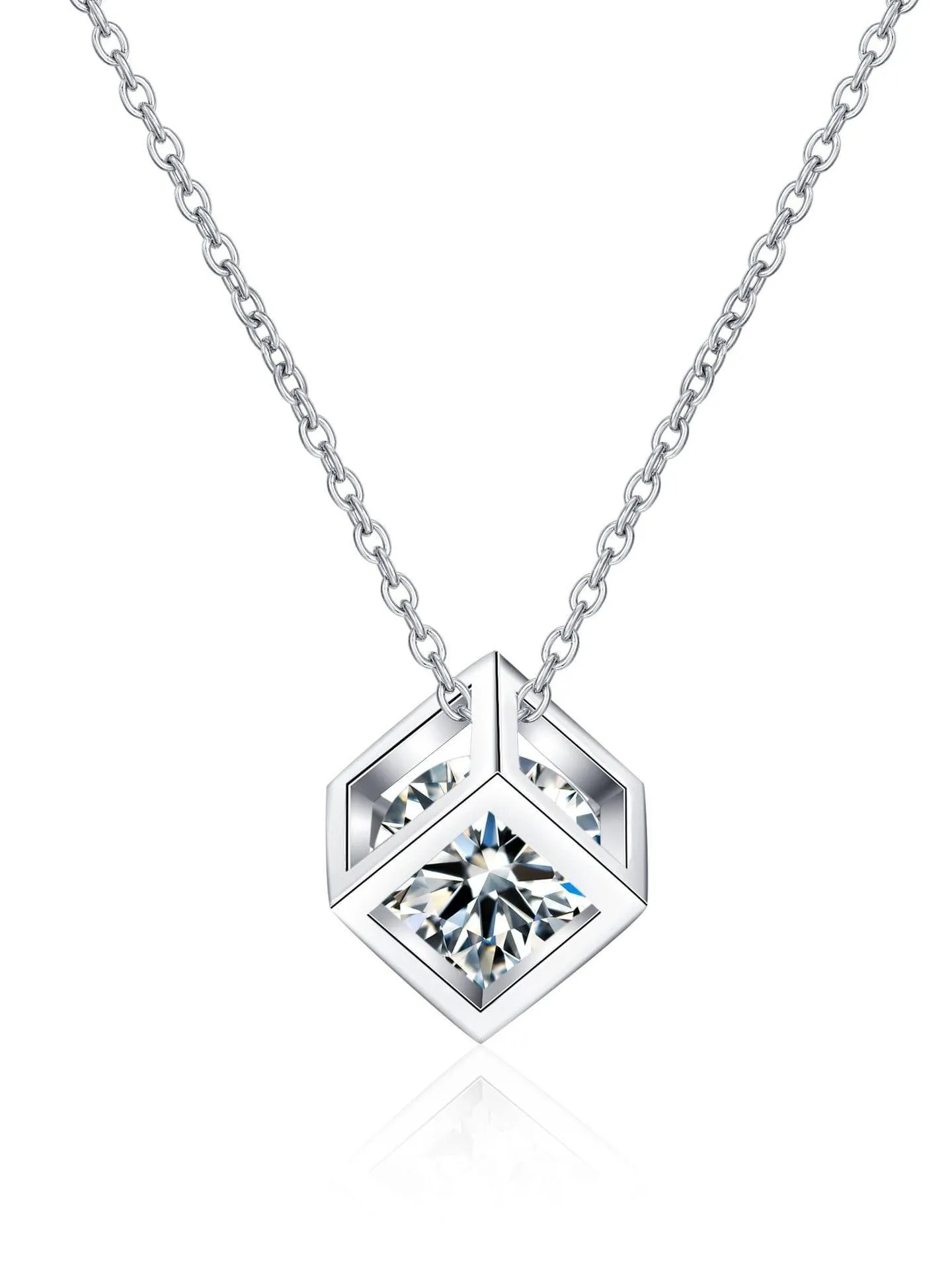 RSP 313 1.0 Carat Moissanite Diamond Square Pendant